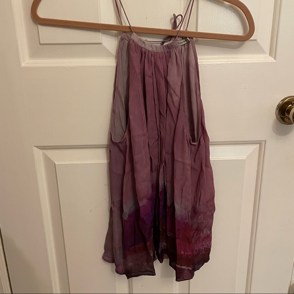 Tangerine Purple Ombré Silk Tank